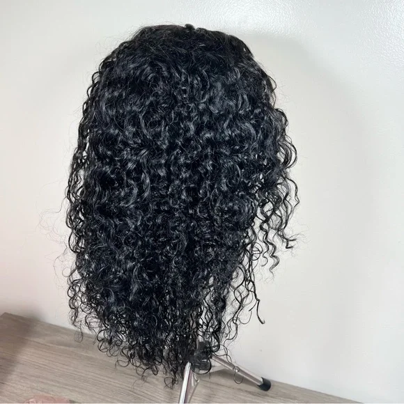 UNICE InvisiBlend V Part Water Wave Mixed Curly Human Hair 20 Inch Wig